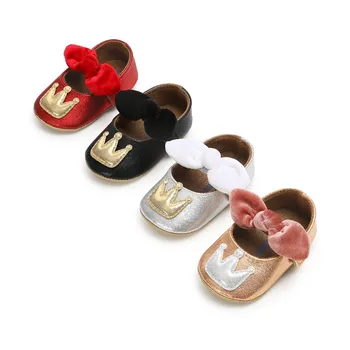 

SZYADEOU 2019 Baby Girls Shoes Bowknot Cuty Crown Fashion Toddler First Walkers Kid Shoes Детская обув wholesale L4