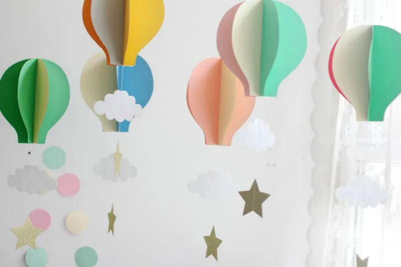 5 шт. 3D бумажное украшение облако воздушный шар украшение бумажный кулон День рождения Свадьба детский душ