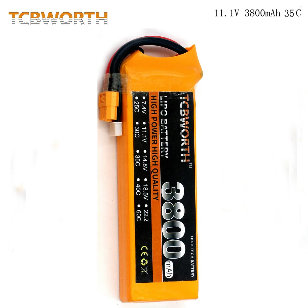 

TCBWORTH RC toys battery 3S 11.1V 3800mAh 35C-70C RC Lipo battery For RC Helicopter Car Boat Quadcopter Airplane Li-Po battery