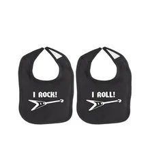 YSCULBUTOL I Rock Guitar Twin Set Unisex New child Child Tender 100% Cotton Bibs