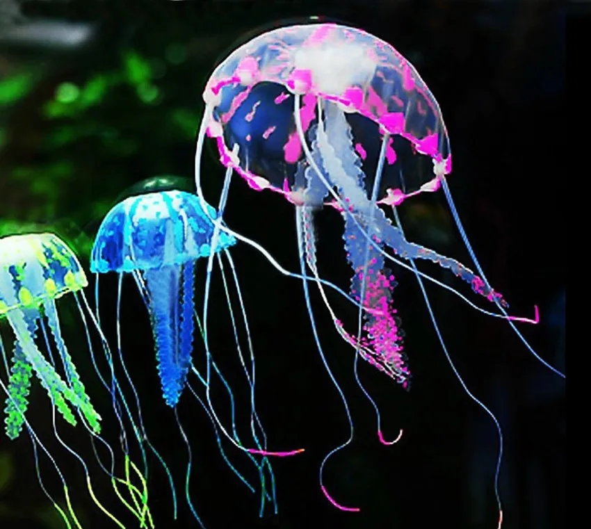 

2016 Glowing Effect Fish Tank Decor Aquarium Artificial Silicone Vivid Jellyfish