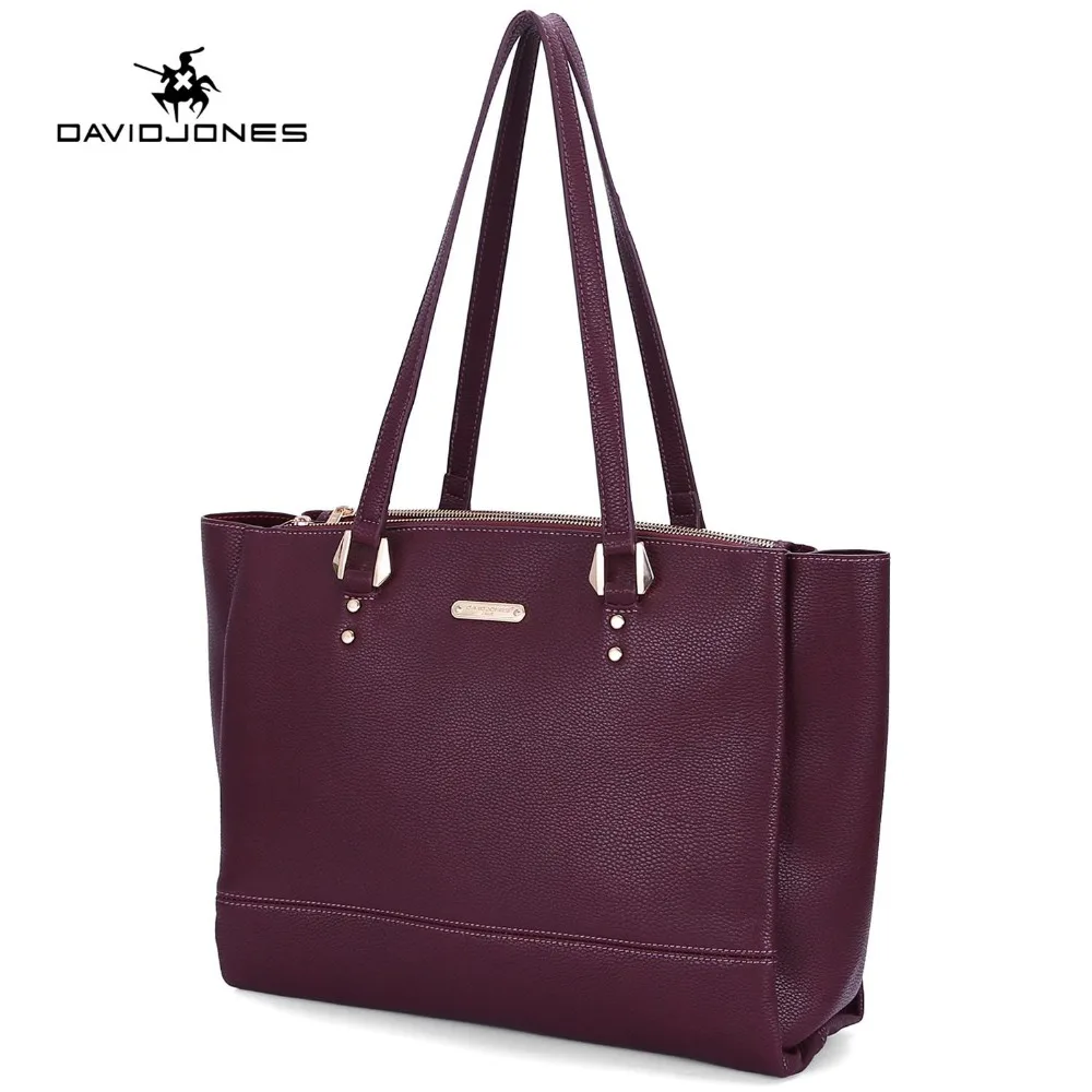 DAVIDJONES women shoulder bags pu leather female handbag large lady solid tote bag girl brand top handle bag drop shipping DAVIDJONES women shoulder bags pu leather female handbag large lady solid tote bag girl brand top handle bag drop shipping
