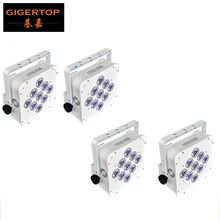 4 XLOT белый алюминиевый домашний реальный 9x18 Вт беспроводной светодиодный с питанием от аккумулятора свет высокой мощности RGBWA UV 6в1 умный DMX контроль сценического освещения