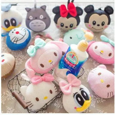 

(5 Pcs/Lot) Kawaii Mickey Minnie Melody Daisy Telpher Sponge Bath Ball Makeup Ball