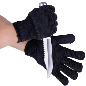 

Anti-Cutting Gloves Black Working Safety Gloves Cut-Resistant Protective Stainless Steel Wire Butcher Tactical military Gloves