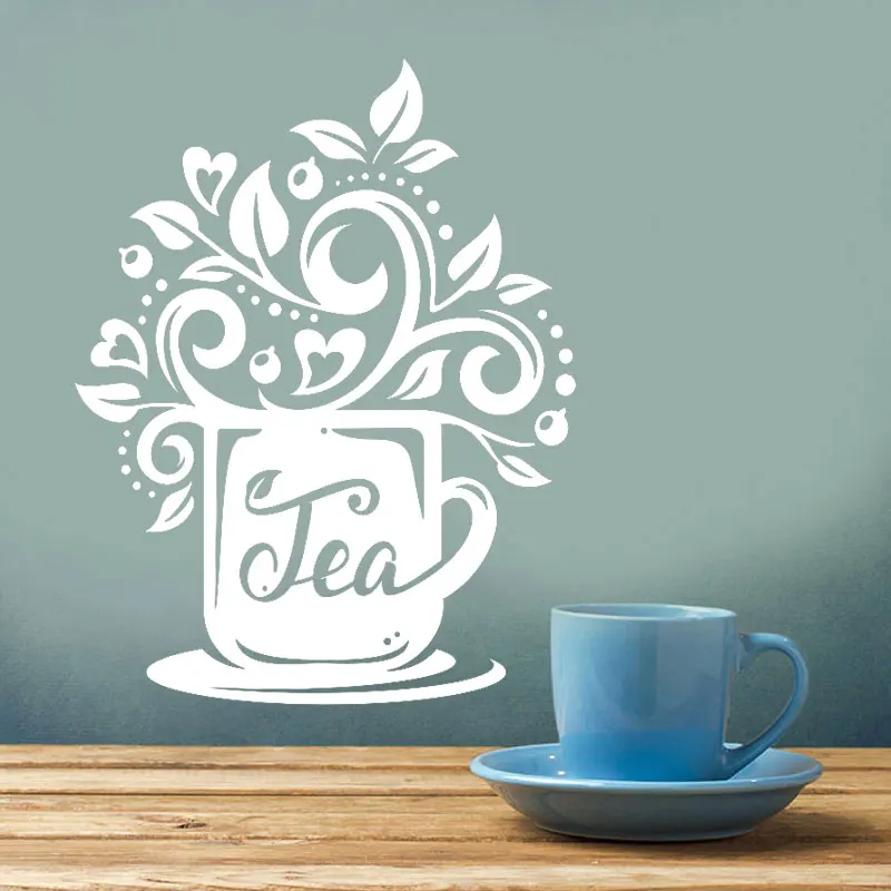 Tea Cup Kitchen Wall Coffee Sticker Vinyl Decal Art Restaurant Pub