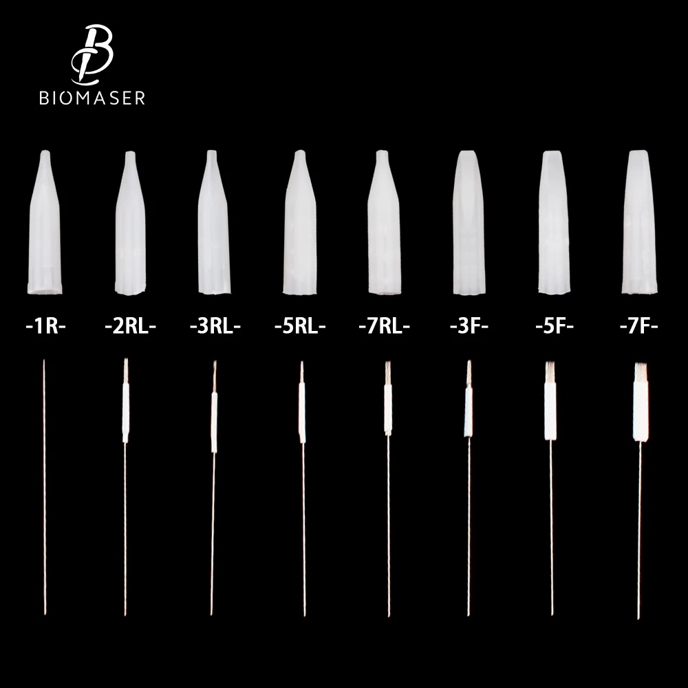 50 шт. Перманентный макияж бровей губ иглы татуировки Советы индивидуальный пакет 7F наконечники игл для татуажа