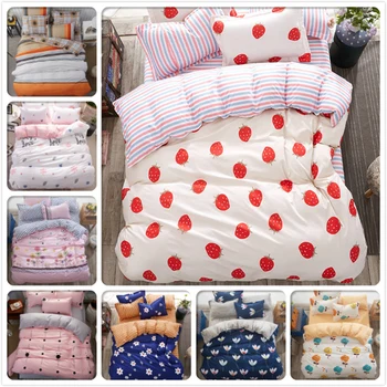 

Pink Fashion Duvet Cover Sheet Pillowcase 3/4 pcs Bedding Set Soft Cotton Bed Linens Single Full Double Queen King Size 180x220