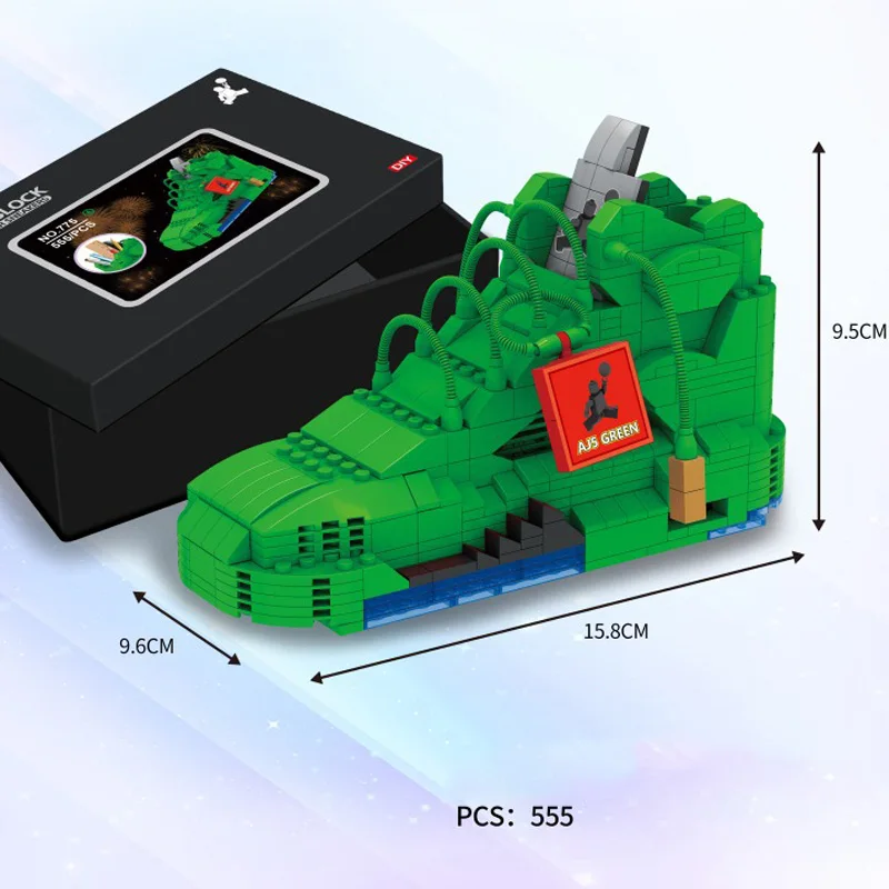 Популярные спортивные баскетбольные кроссовки AJ5 мини блок ручка контейнер Строительные кирпичи образование игрушки коллекция для подарков