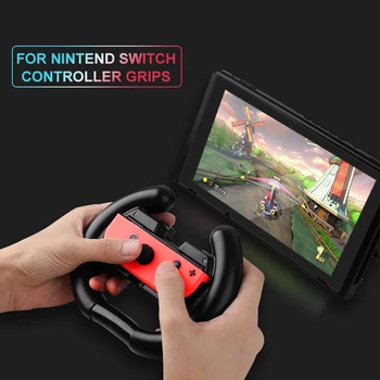

2pcs Steering Wheel ABS Controller Grips Handle Holder for Nintendo Nintend Switch Joy-Con Joycon NS NX Game accessories Gamepad