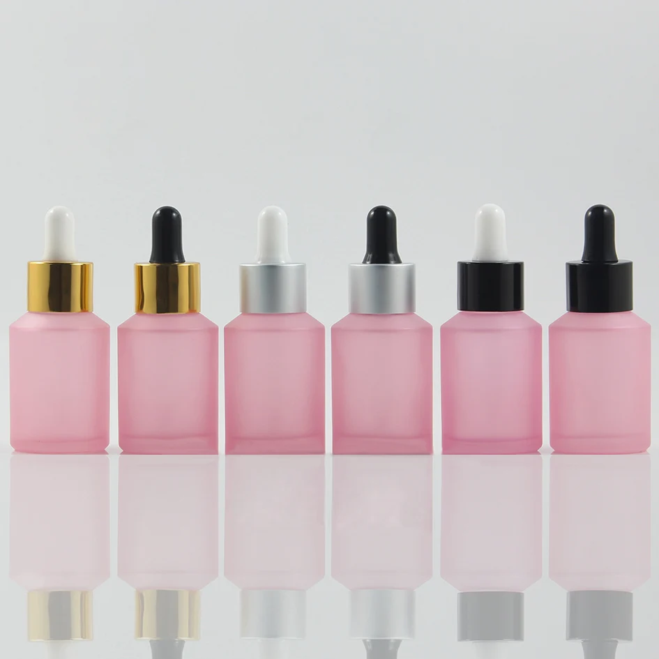 Download 30ml Pink Frosted Glass Dropper Bottle Refillable Matte Oil Essential Aromatherapy Perfume ...