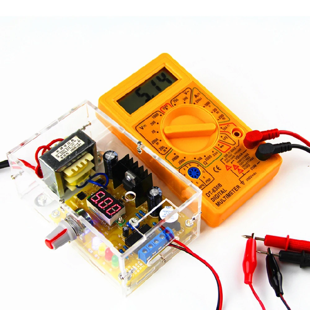 DIY Kit LM317 регулируется Напряжение 1,20 V-12 V 2W Питание модуль печатной платы электронный Наборы с оболочкой