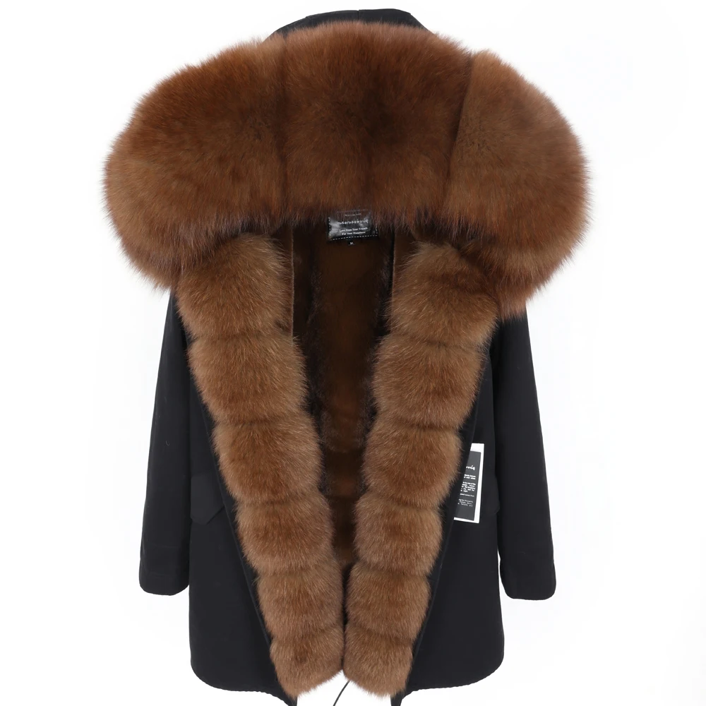 

winter new women's clothing Fox fur big fur collar Fur coat Parker detachable faux fur lining Fashion park fur coat