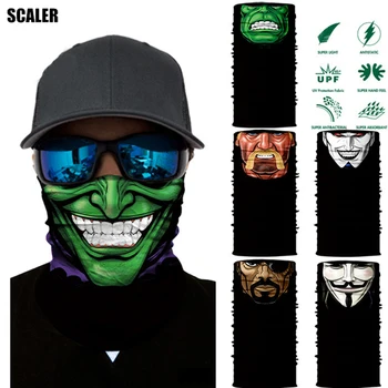 

3D Seamless Magic Headband Neck Warmer Gaiter Face Mask Multifunctional Cartoon Face Mask Comic Jokers Scarf Bandanas Headwears