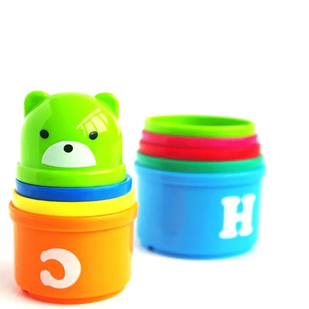 discounted 9Pcs/set Baby Children Kids Educational Toy New building Figures Letters Folding Cup Colorful Pagod