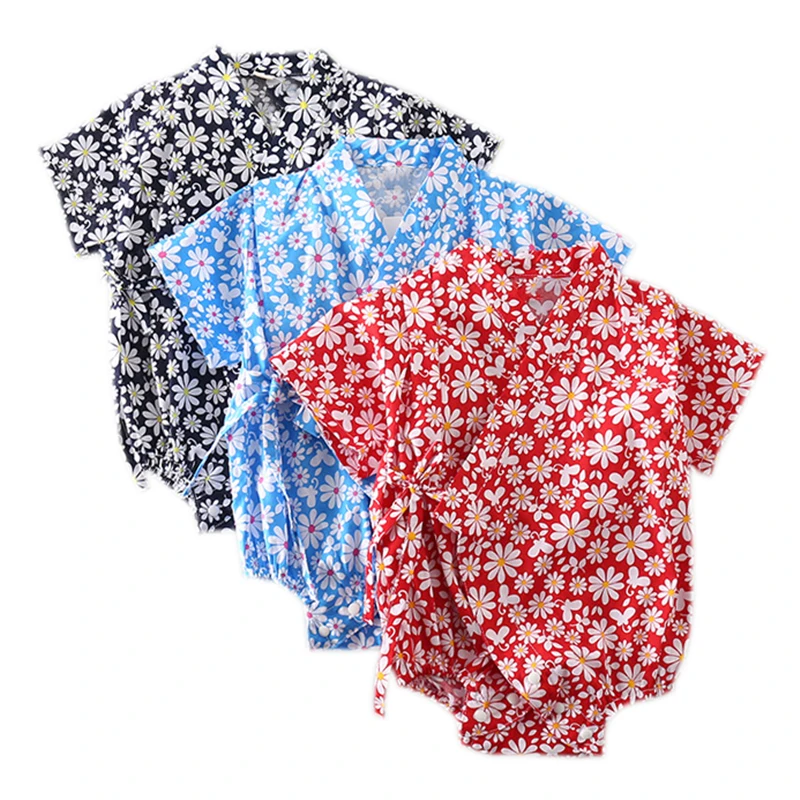 

Summer Baby Kimono Rompers Girls Boys Floral Japanese Tracksuit Kids Casual Newborn Infants Bebes Jumpsuits