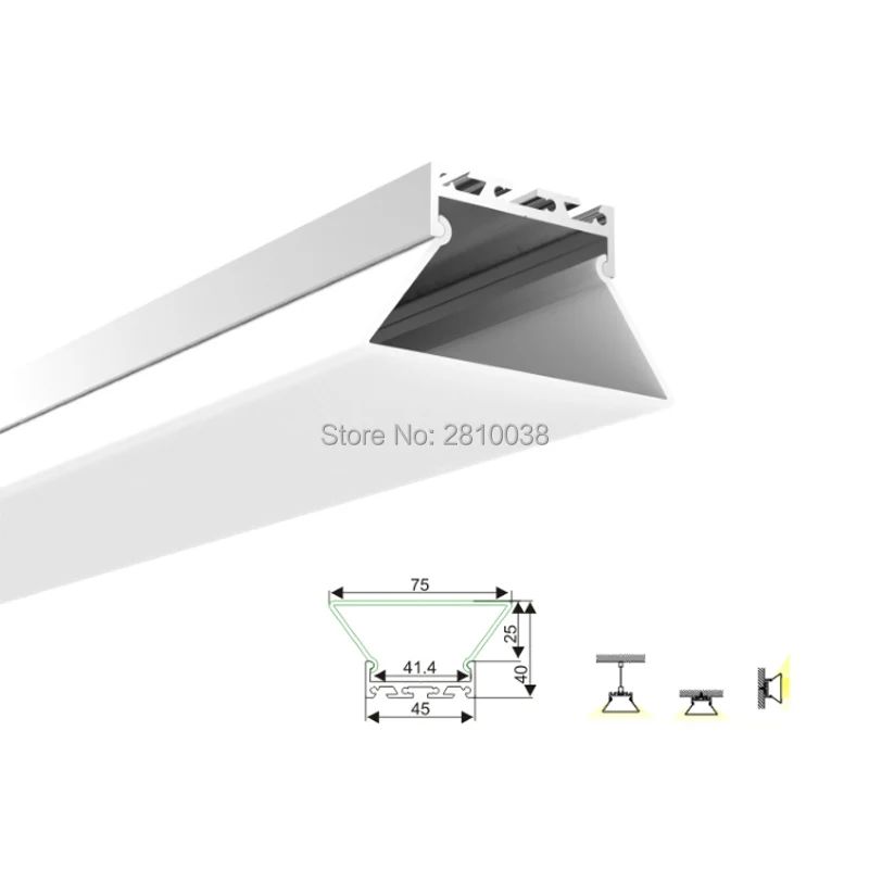 Quadro de Extrusão de Alumínio Canal e Trapezoidal Caixas de Luz de Parede Conjuntos de 20x1 75mm de Largura Levou Parede Recesso m - Lot 1 Luzes LED p/ bar