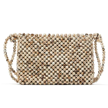 

Women Acrylic Top-Handle Braided Bead Small Hollow Handbags Ladies Party Evening Bags