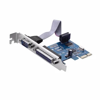

RS232 RS-232 Serial Port COM & DB25 Printer Parallel Port LPT to PCI-E PCI Express Card Adapter Converter