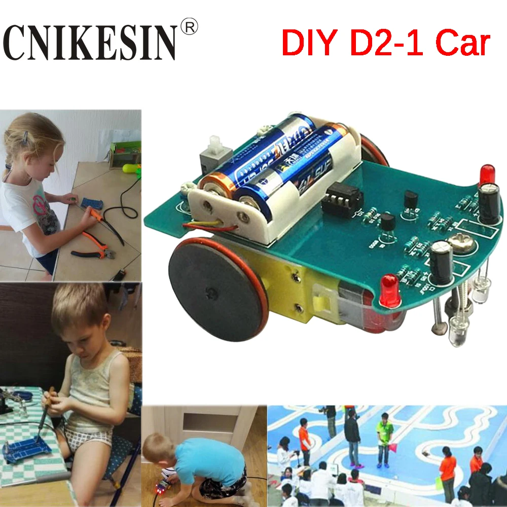 

CNIKESIN D2-1 Diy Kit Intelligent Tracking Car Kit D2-1 Patrol Car Parts Electronic Manufacture DIY Smart Car Suite