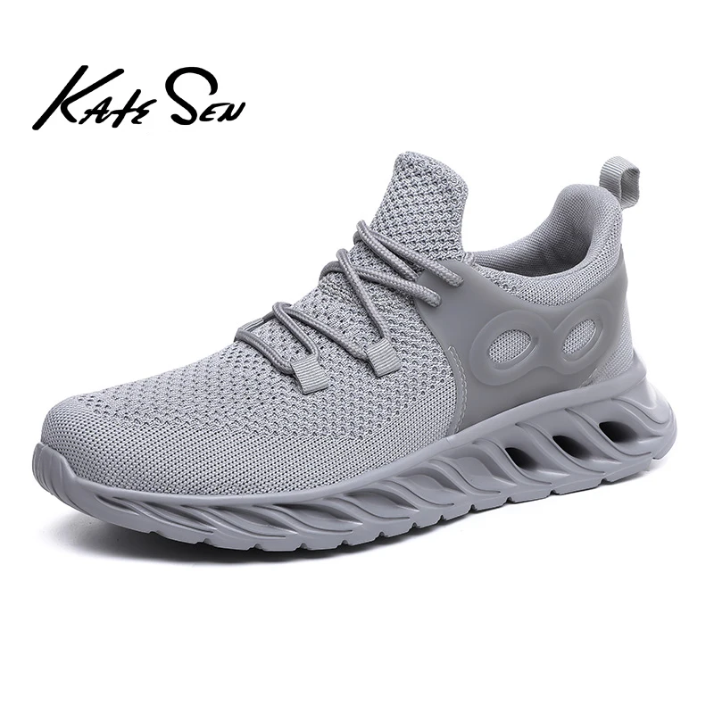 

KATESEN summer men's sneakers Flyknit breathable casual shoes lightweight non-slip Tenis Masculino Outdoor Walkng Jogging Shoes