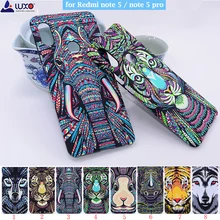 Luxo rei série animais faces cobrir animais leão lobo elefante padrão duro de volta caso telefone para xiaomi redmi nota 5 nota 5 pro