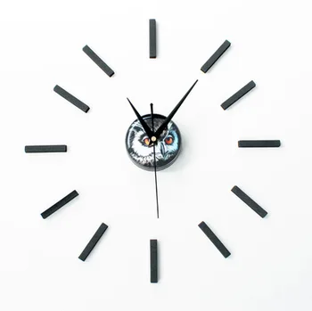 

New Arrival Owl Design sticker EVA 30CM-60CM kitchen wall clock colour large decorative 3d diy wall clock big clock