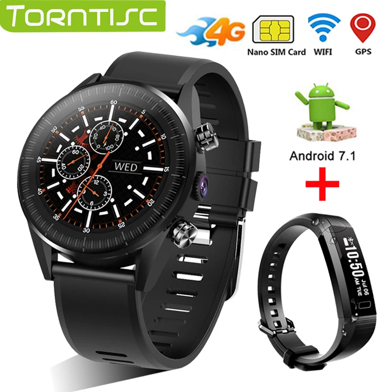 

Torntisc 4G Smart Watch Phone KC05 Android 7.1.1 1GB + 16GB Support GPS / WiFi / Beidou / Nano sim card Heart Rate Smartwatch