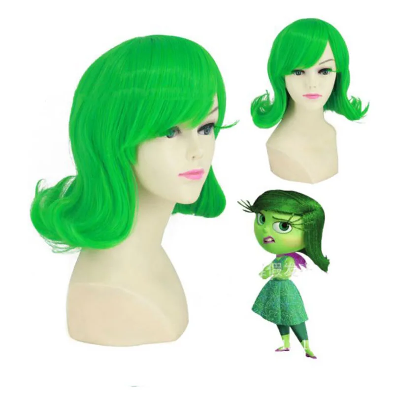 

KTLPARTY Children cosplay wig girls and women Inside Out Disgust wig kids party wig free shipping