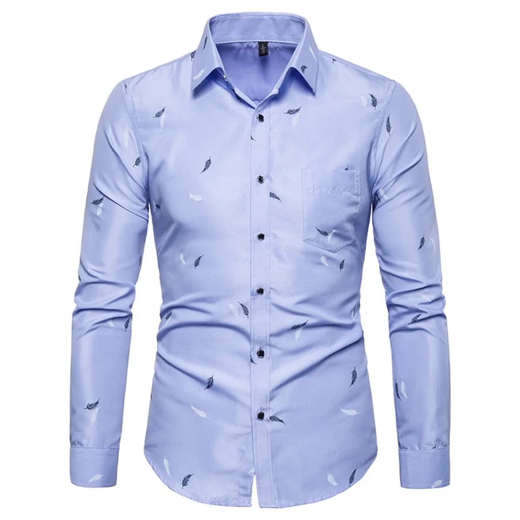 JAYCOSIN рубашка мужская camisa masculina Летние повседневные рубашки модные принтованные с длинным рукавом тонкие деловые платья рубашки Топы рубашка