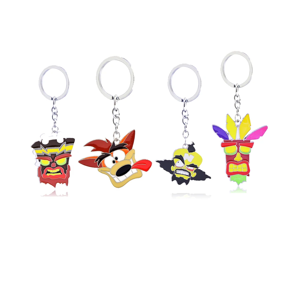 QIYIGE Crash Bandicoot Keychain&Necklace Figure Model Cartoon Dog