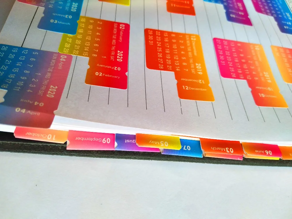 / год, наклейка с цветным календарем цвета радуги, блокнот, индекс, сделай сам, декоративная наклейка на месяц, аксессуары для планировщика Escolar