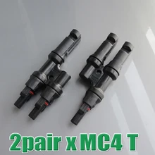 2pair x Multi T Branch MC4 Connector for solar panel parallel connect PV Solar battery connect