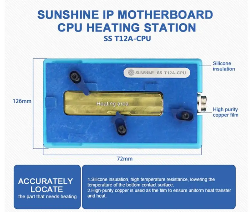 Мягкой SS-T12A для материнская плата для iPhone сепаратор Отопление станции iPhone X/XS MAX процессор микросхемы разборки Клей Remover