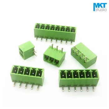 

100Pcs 10P 3.5mm Pitch Right Angle Pin Male Pluggable Screw Terminal Block