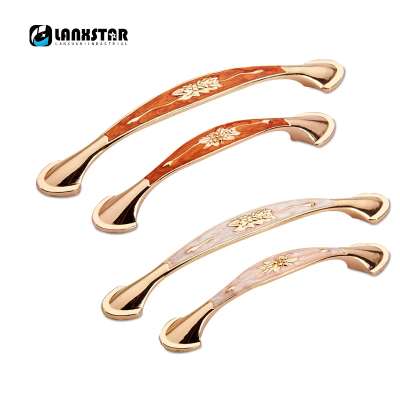 Door Handle Modern Amber Color European Furniture Wardrobe Drawer Shoe Hardware Handles