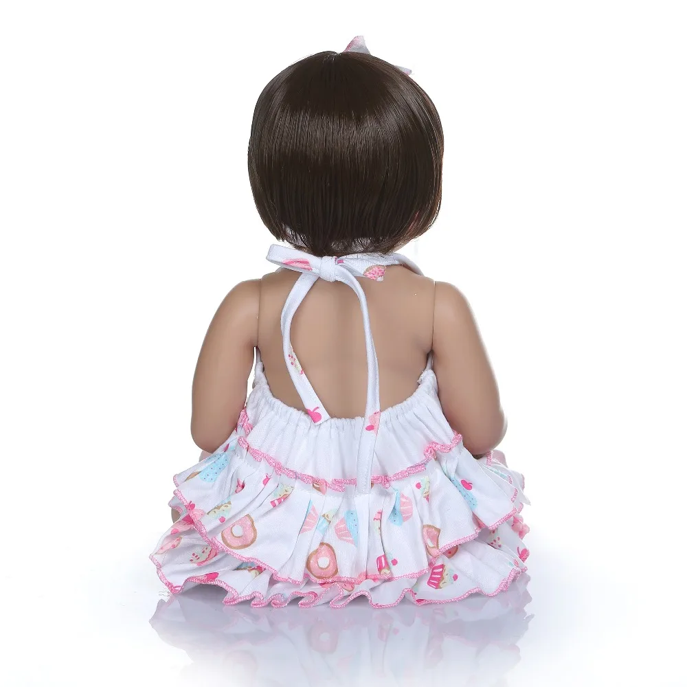 NPK 47 см кукла для новорожденных bebe девочек из кожи загара силиконовая игрушка