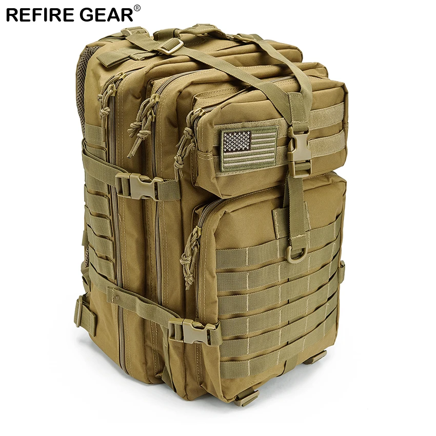 Refire Gear Outdoor Tactical Pack Backpack Large-Capacity Army Waterproof Bag Hike Camping Hunting Fishing Bag 42cm*32cm*29cm Refire Gear Outdoor Tactical Pack Backpack Large-Capacity Army Waterproof Bag Hike Camping Hunting Fishing Bag 42cm*32cm*29cm