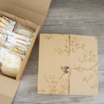 

14.5*14.5*5cm 10pcs Kraft paper brid tree Macaron Chocolate cookie Paper Box Christmas Birthday Party Gifts Packaging