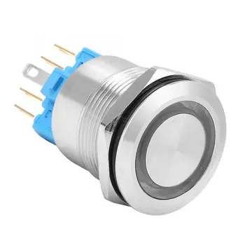 

Button Switch Light Switch 20Pcs 22mm Automatic Reset Flat Ring Head With Light Stainless Steel Button Switch Wireless Switch