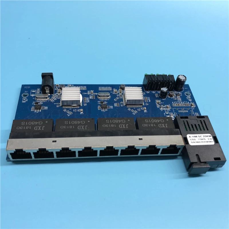 1G8E 10/100/1000 м гигабитный Ethernet коммутатор волоконно оптический медиаконвертер