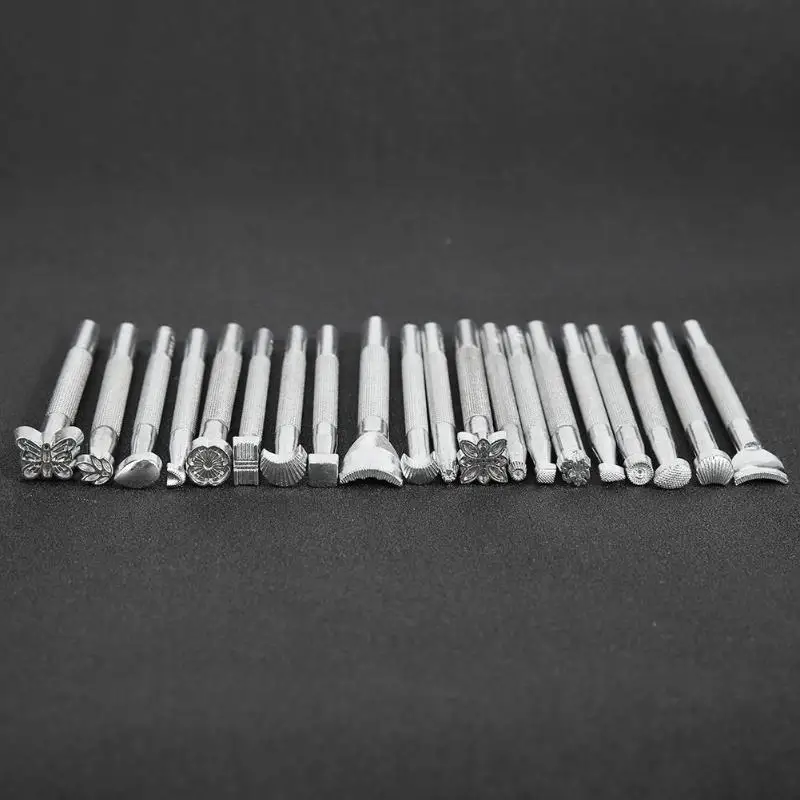 19 шт./компл. ручной работы кожаные костюмы инструменты удар Edger грувер дырокол для ремня