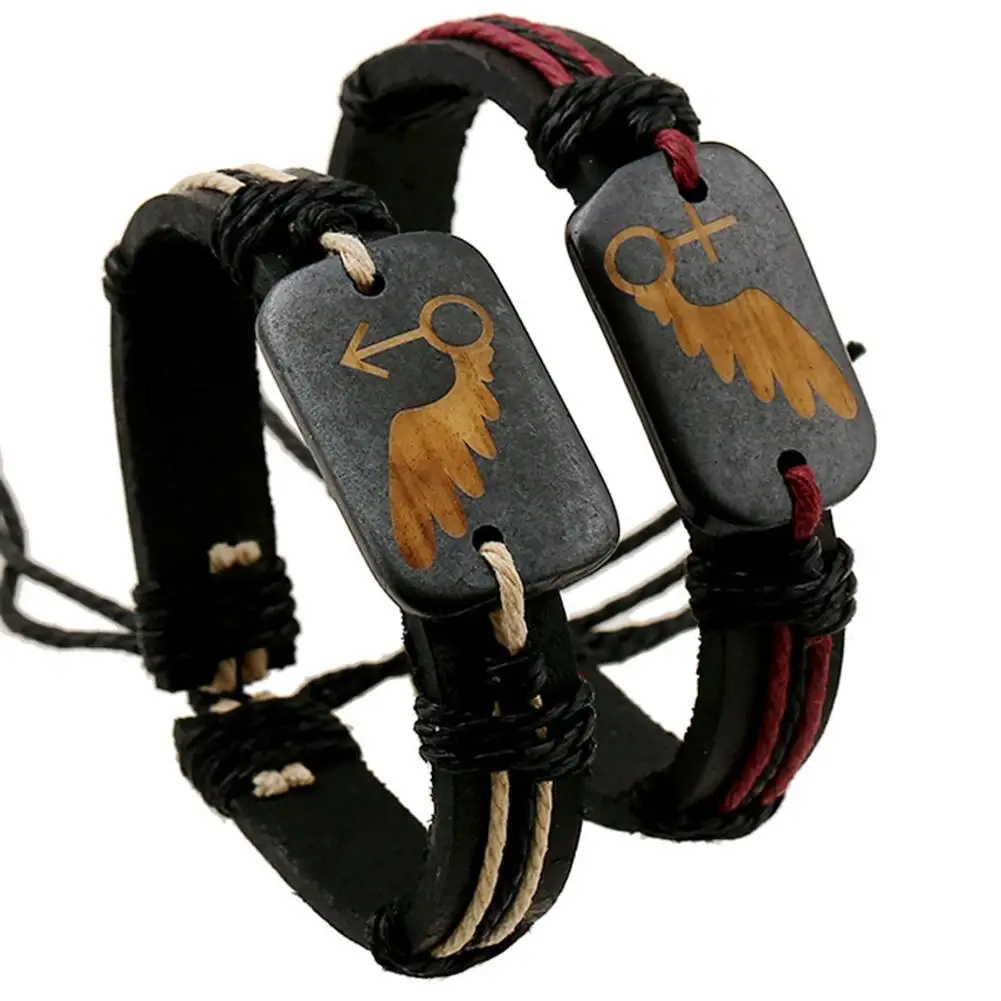 

Retro Punk Faux Leather Braided Rope Men Women Couple Bracelet Jewelry Gift