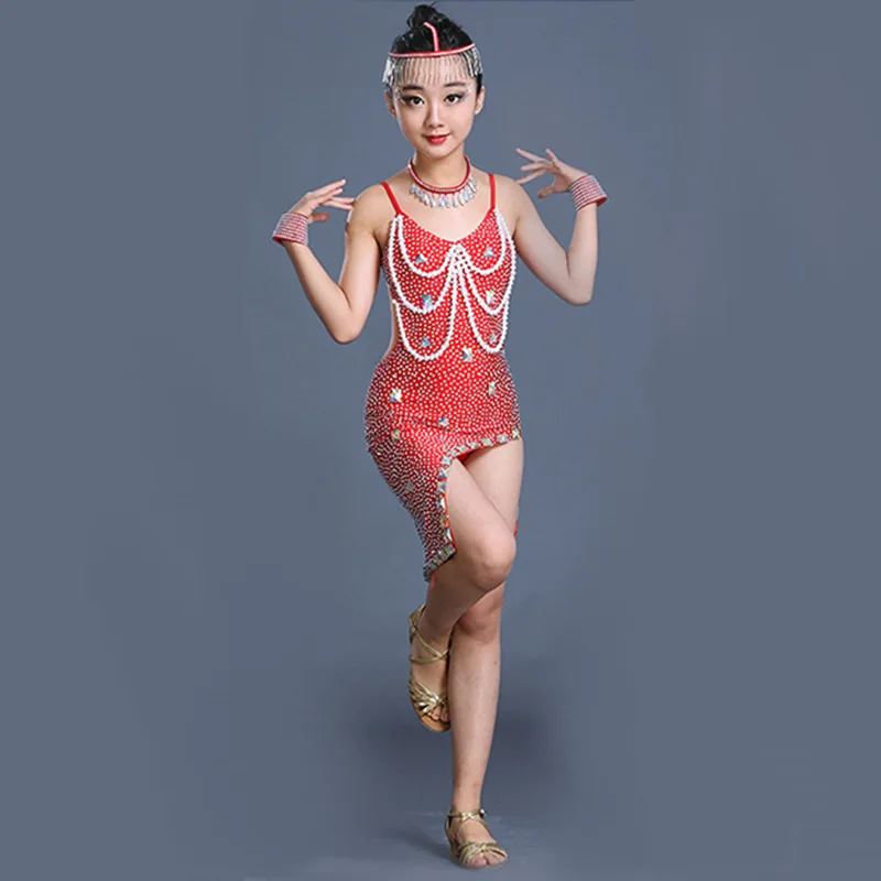 child kid children professional latin dance dress for girls fringe costumes for kids modern junior Sequin Beads Ballroom salsa child kid children professional latin dance dress for girls fringe costumes for kids modern junior Sequin Beads Ballroom salsa