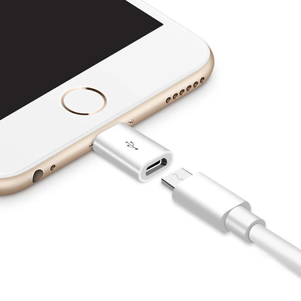 

For Lightning Convert to Micro USB Adapter Mini OTG Light Converter Male to Female For iPhone 7 Fast Charging Charger 100pcs/lot