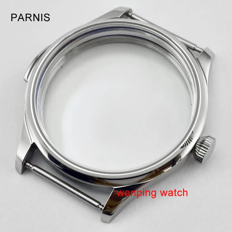 Parnis 44 мм стальной корпус часов с нижней крышкой винты подходят eta 6497 6498 Asia st3600 st3620 мужские часы P742