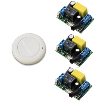 

AC 220V 1CH Relay Wireless Remote Control Switch Remote Power Light Switch System ; 3 X Receiver + Remote Transmitter