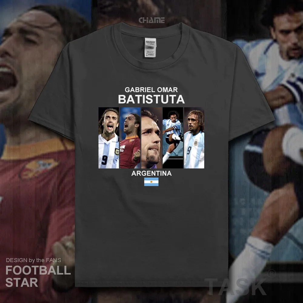 

Gabriel Omar Batistuta t shirt 2018 jerseys Argentina footballer tshirt 100% cotton fitness t-shirts clothes casual summer 20