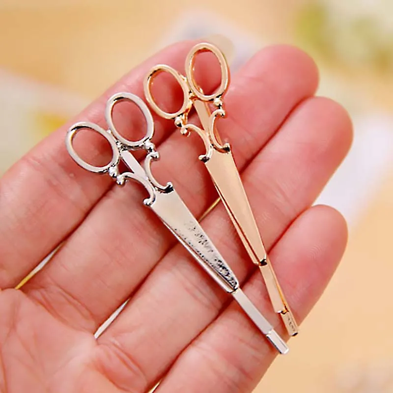 

2Pcs Creative Scissors Shape Women Lady Girls Hair Clip Hair Pin Hairpin Barrette Hair Accessories Pageant for Daily VL