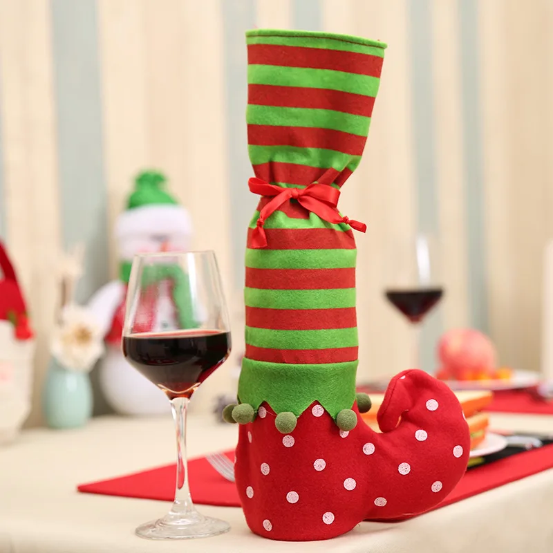 44 вида Рождественская крышка для бутылки с красным вином сумка для украшения дома Санта Снеговик олень стиль бутылки шампанского Декор новогодний мешок подарок - Цвет: Style 36